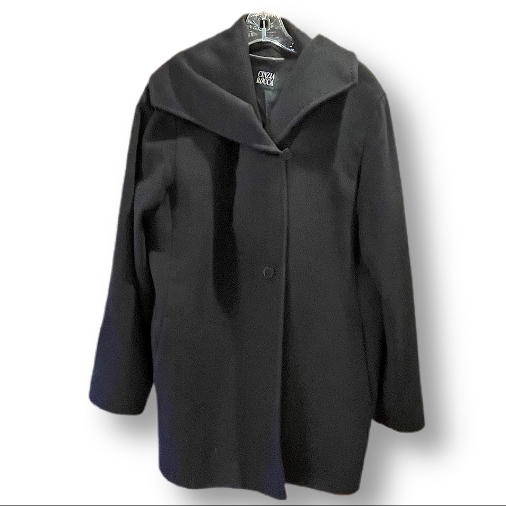 Cinzia Rocca Angora Wool shawl collar single breasted 3/4 length coat 16